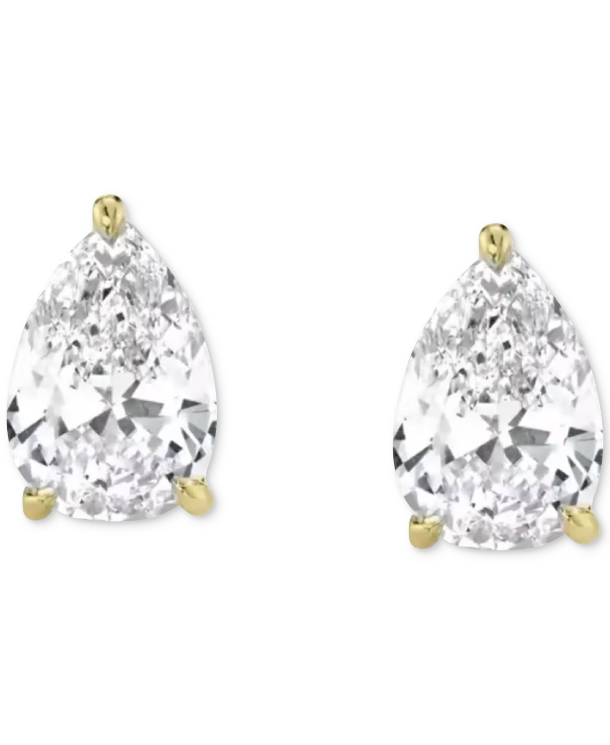 18k Gold-Plated Sterling Silver Cubic Zirconia Pear-Shape Stud Earrings - Gold