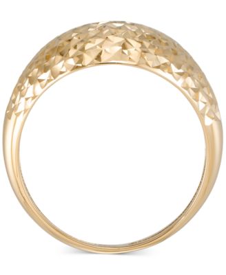 Diamond-Cut Textured Ring in 10k Yellow Gold
