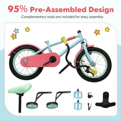 Slickblue Kids Bike with Adjustable Handlebar and Saddle for 4-8 Years Old