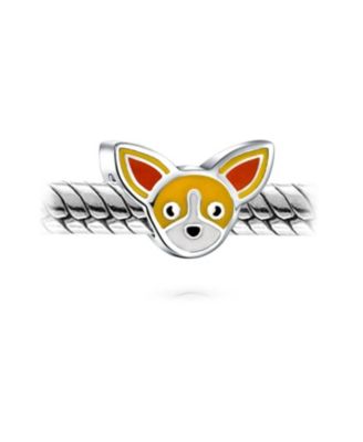 Chihuahua Puppy Dog Charm Bead Enamel Sterling European Bracelet