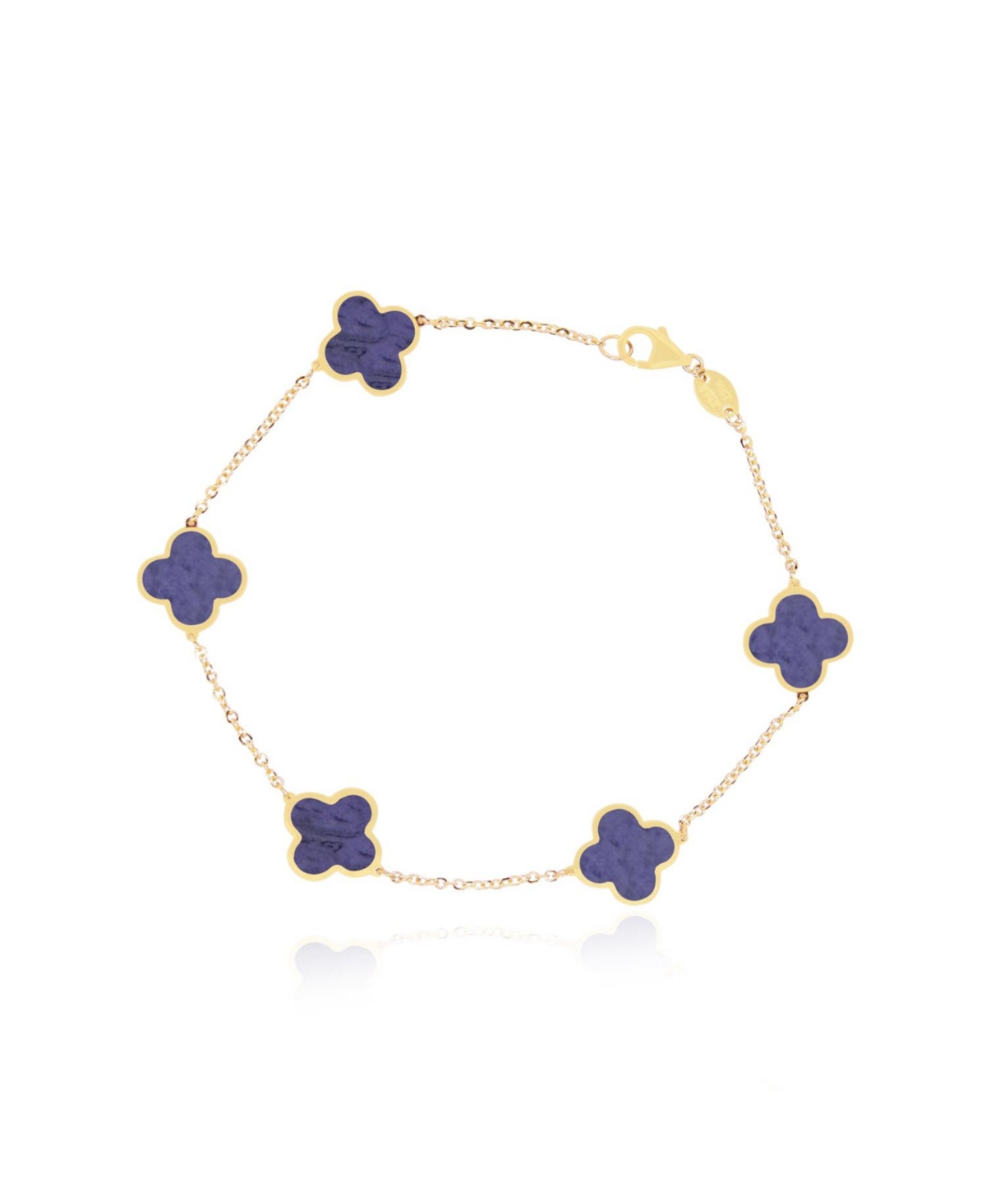 Small Amethyst Clover Bracelet 14K Gold - Amethyst