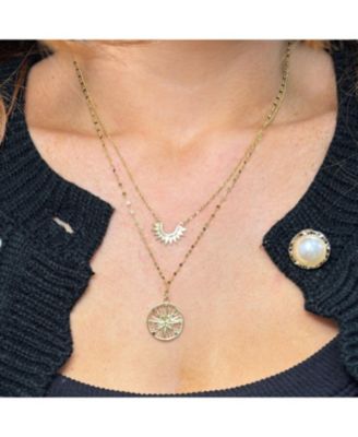 Gold Sunburst Necklace 14K Gold