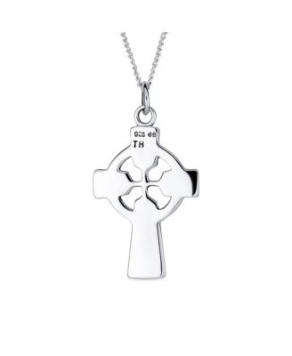 Viking Love Knot Celtic Cross Pendant Necklace Sterling Silver