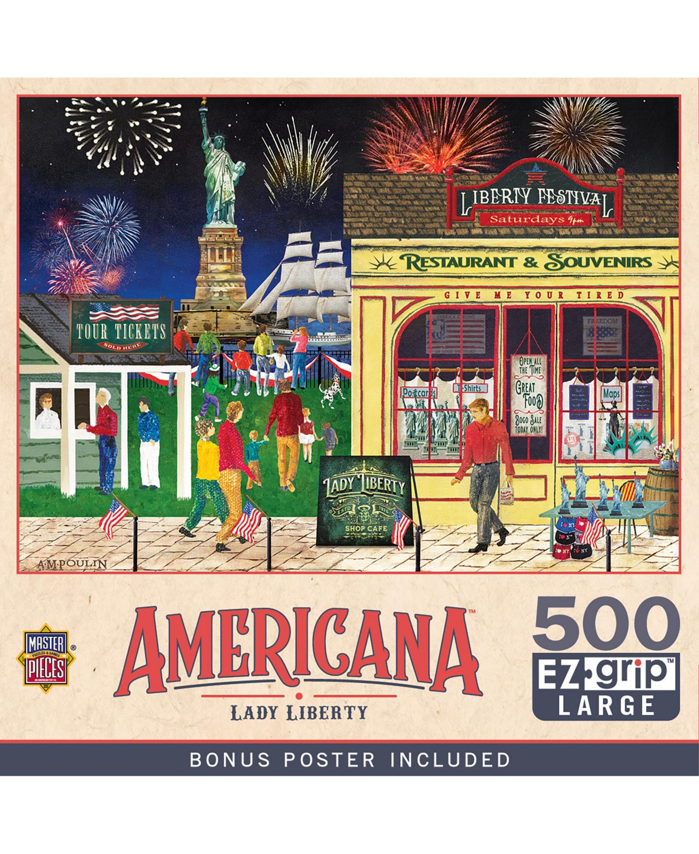 Детский пазл MasterPieces Puzzles Americana - Lady Liberty 500 Piece Jigsaw Puzzle, от 14 лет — фото 1