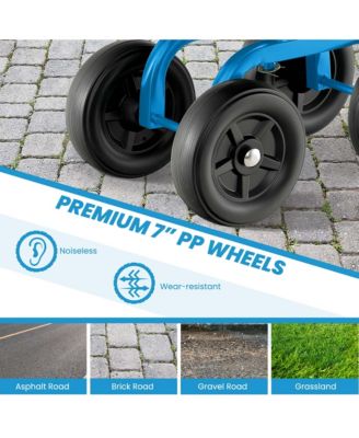 Rolling Garden Cart Heavy Duty Workseat with 360° Swivel Seat & Adjustable Height