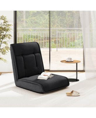 Folding Floor Chair Convertible Lazy Chair with 14-Position Adjustable Backrest