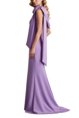 Women's Cassia Bow-Shoulder Crepe Gown