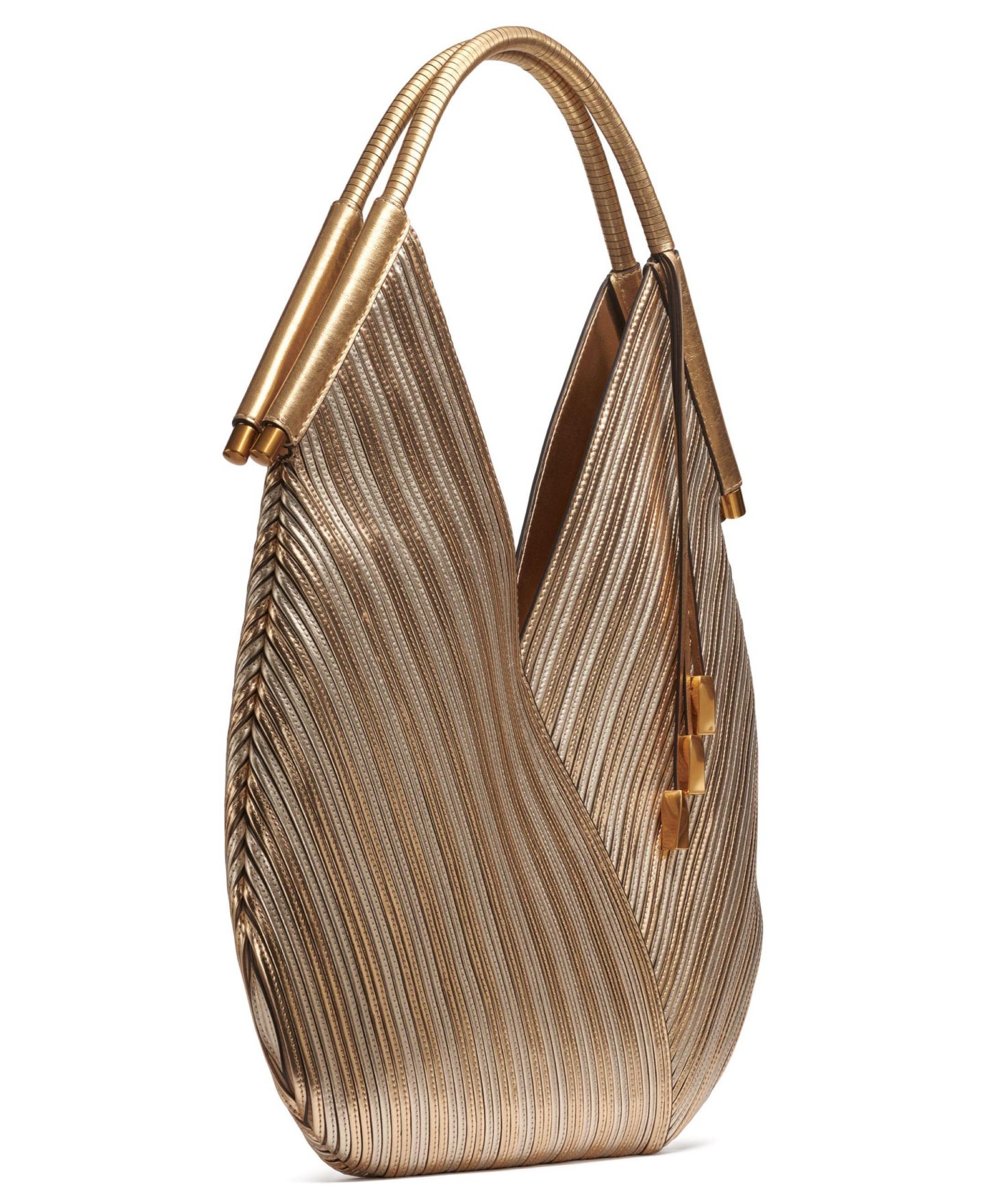 Женская сумка Donna Karan New York Baldwin Large Metallic Shoulder, цвет: Золотой — фото 4