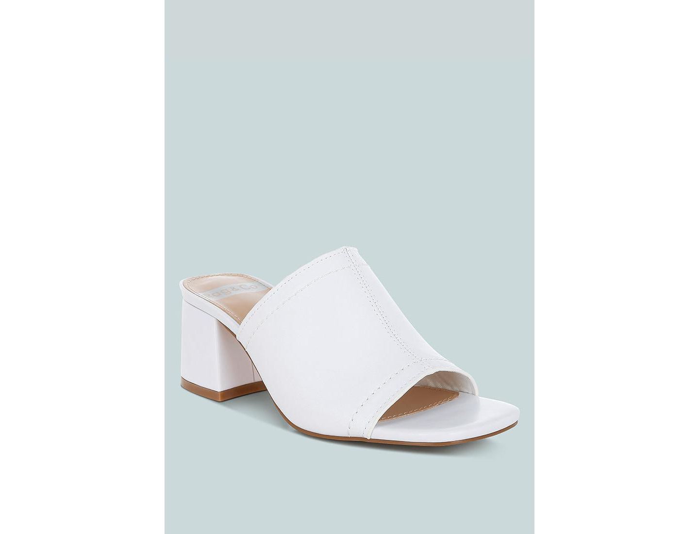 Женские туфли Rag & Co Wuling Slip-On Soft Leather Heels, цвет: Белый — фото 2