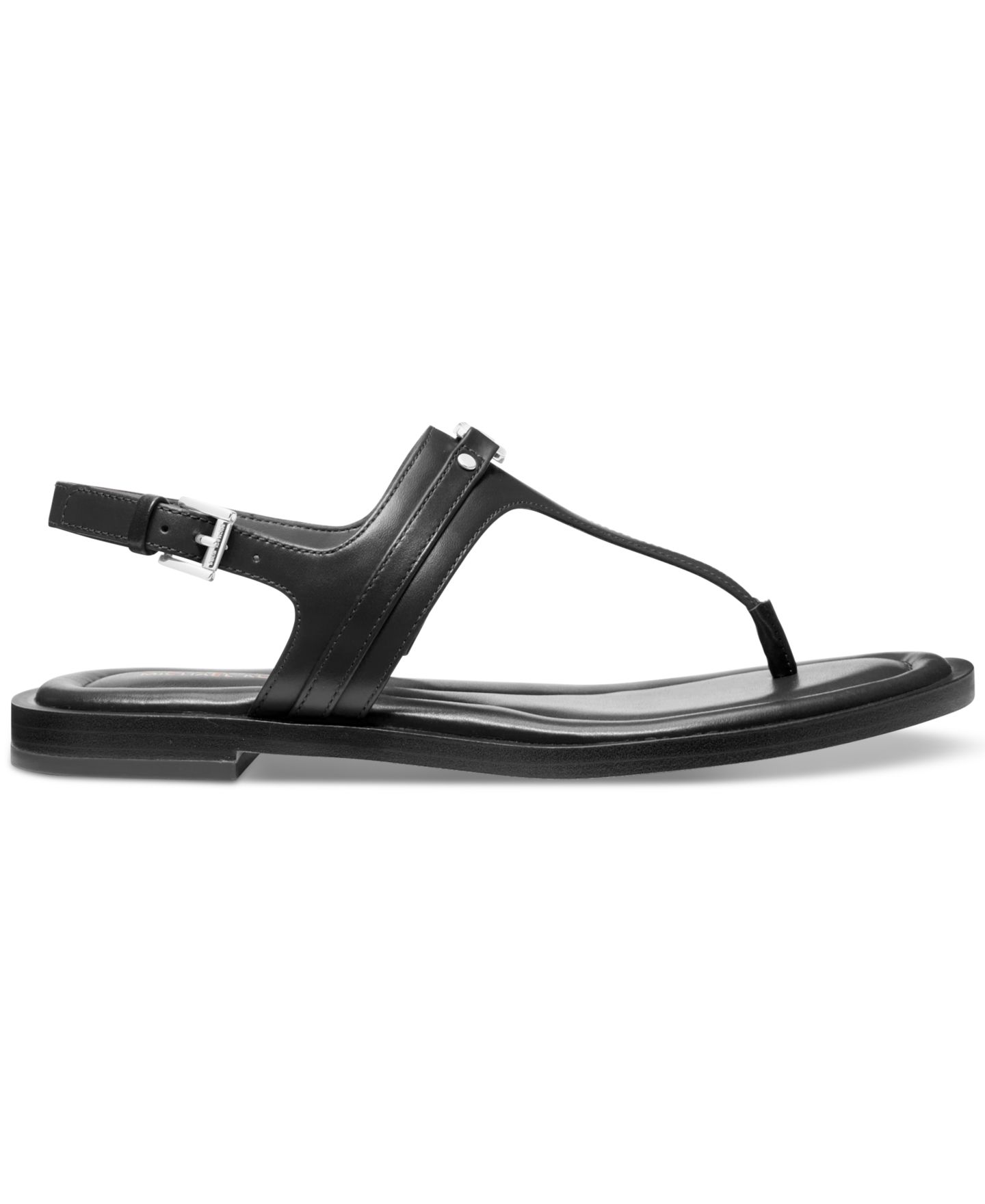 Женские сандалии MICHAEL Michael Kors Mandy Logo Slingback Thong, цвет: Чёрный кожаный — фото 2