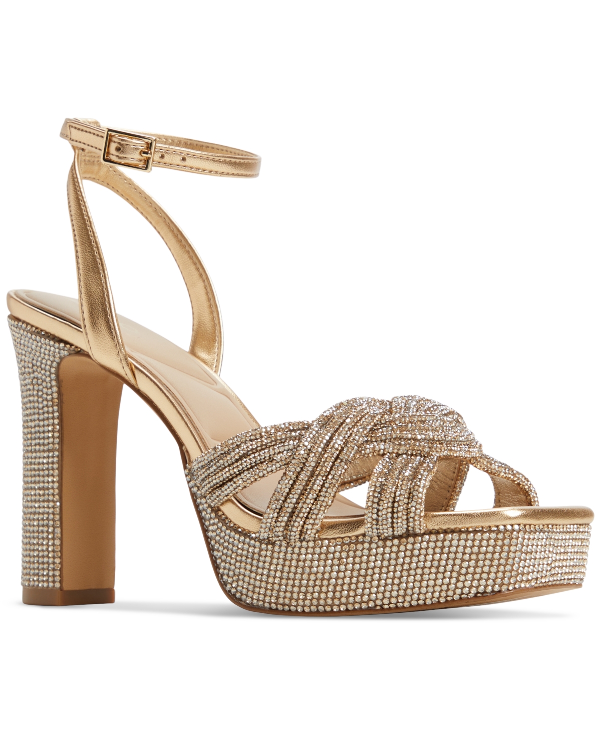 ALDO WOMEN'S SHIMMA RHINESTONE PLATFORM DRESS SANDALS 
