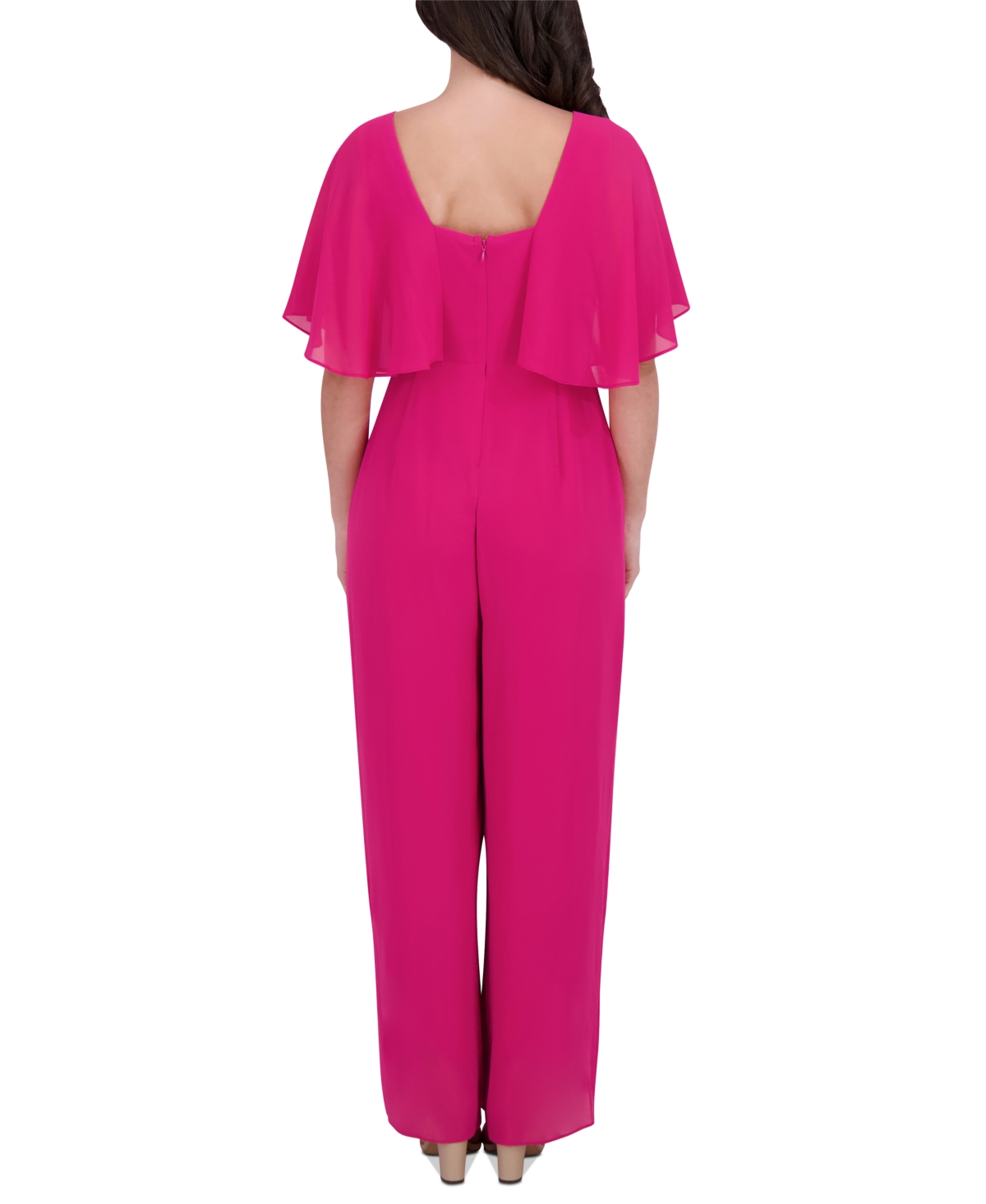 Kensie Women's Flutter-sleeve Jumpsuit In Raspberry
