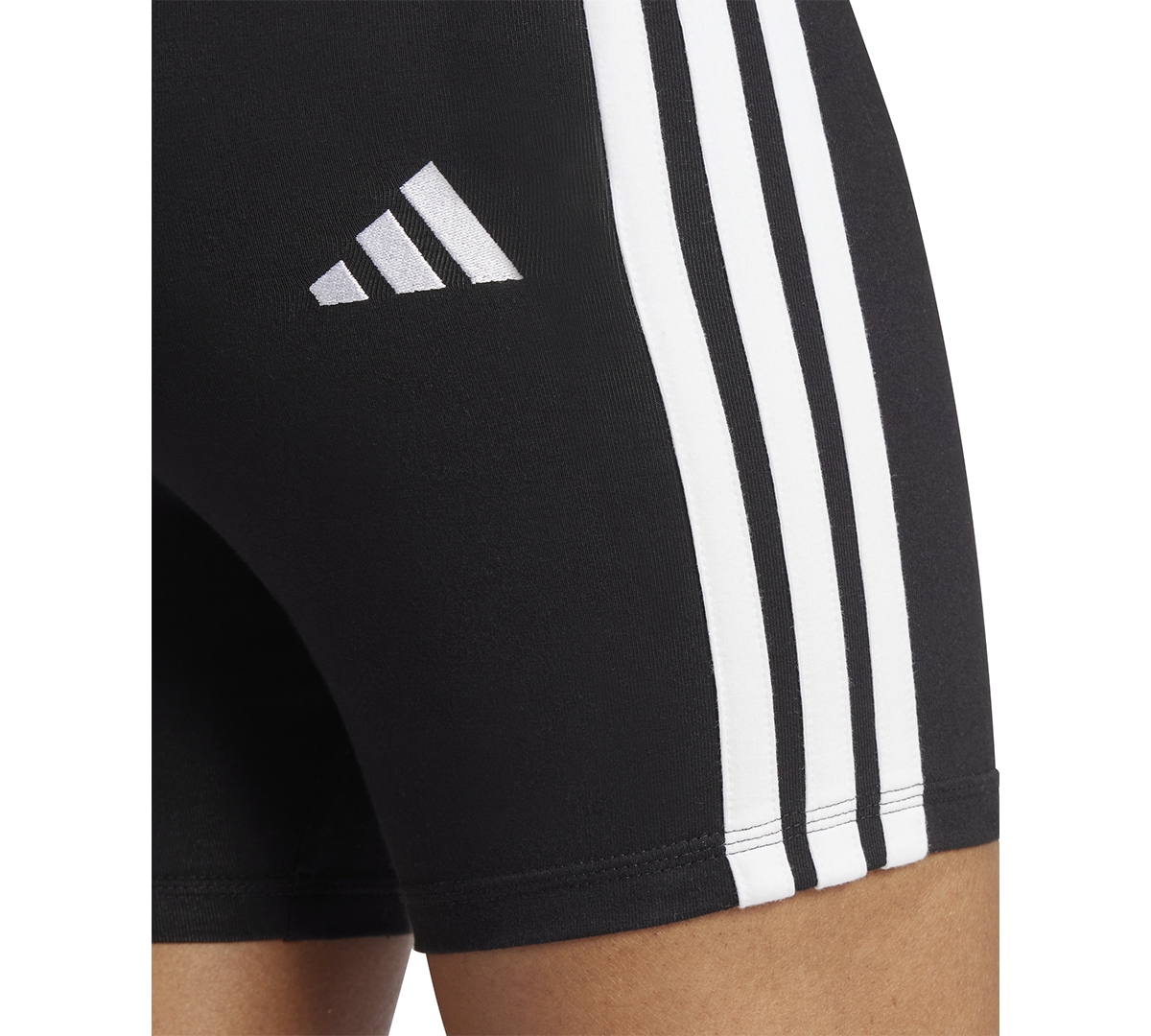 Shop Adidas Originals Women's Essentials 3-stripe High-rise Bike Shorts In Black,white