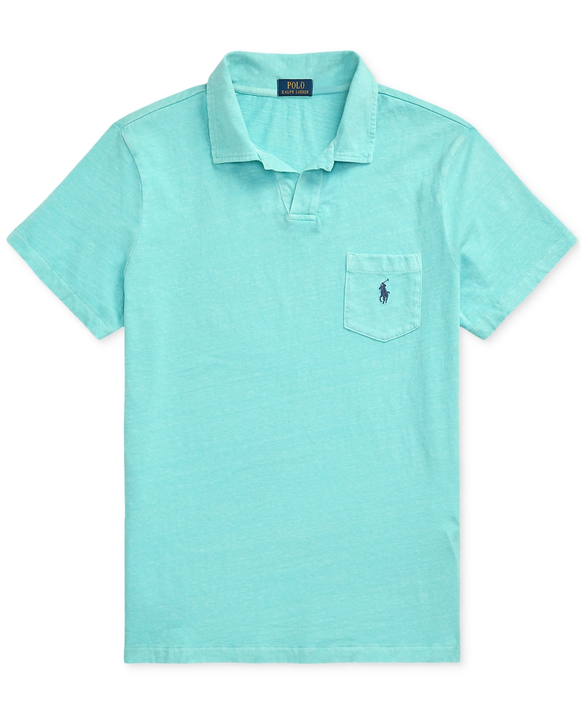 Polo Ralph Lauren Linen & Cotton Polo In Aqua Blue