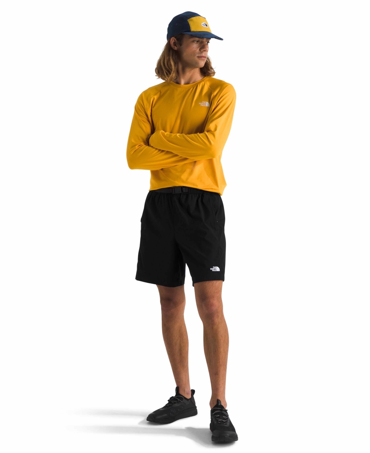 Shop The North Face Men's Class V Pathfinder Belted 7" Shorts In Black