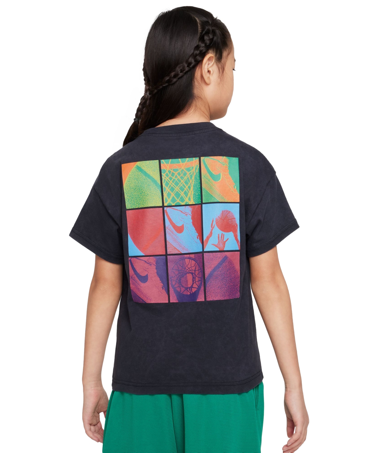 Nike Big Kids Sportswear Printed Crewneck T-shirt In Black