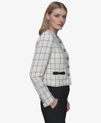 Women's Windowpane-Print Jacket