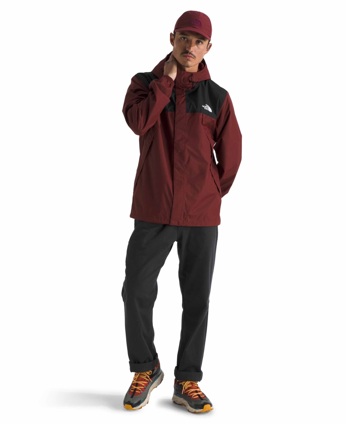 The North Face Men's Waterproof Antora Jacket In Burgundy