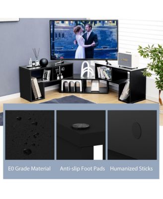 3 Pieces TV Console Stand Modern Entertainment Center Storage Bookcase