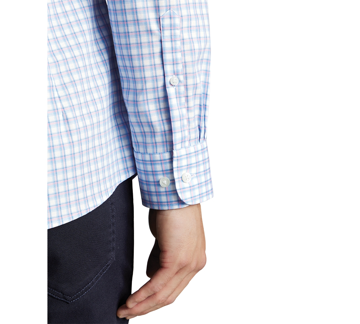 CHARLES TYRWHITT MEN'S SLIM FIT LONG SLEEVE CHECK BUTTON-DOWN SHIRT 