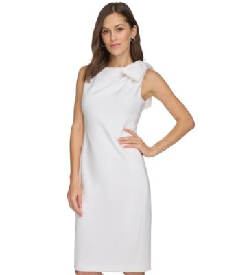 Women's Bow-Trim Shoulder Sheath Dress