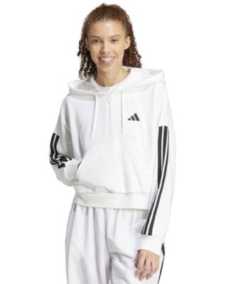 Women's Essentials 3-Stripes French Terry Quarter-Zip Hoodie