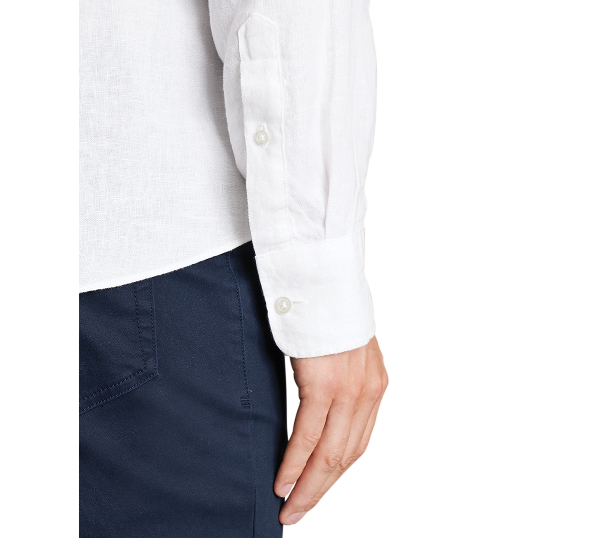 CHARLES TYRWHITT MEN'S SLIM FIT LONG SLEEVE LINEN BUTTON-FRONT SHIRT 