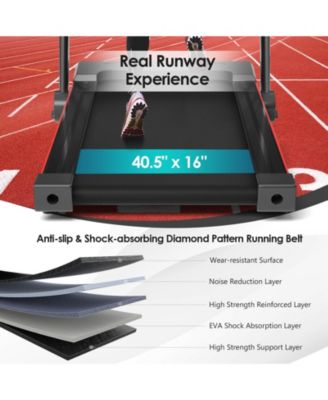 3-in-1 Folding Treadmill with Large Desk and LCD Display