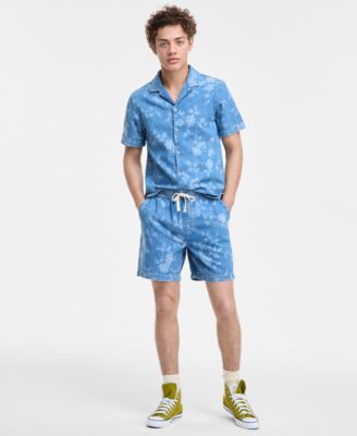 Men's Denim Floral Shorts, Exclusively at Macy's