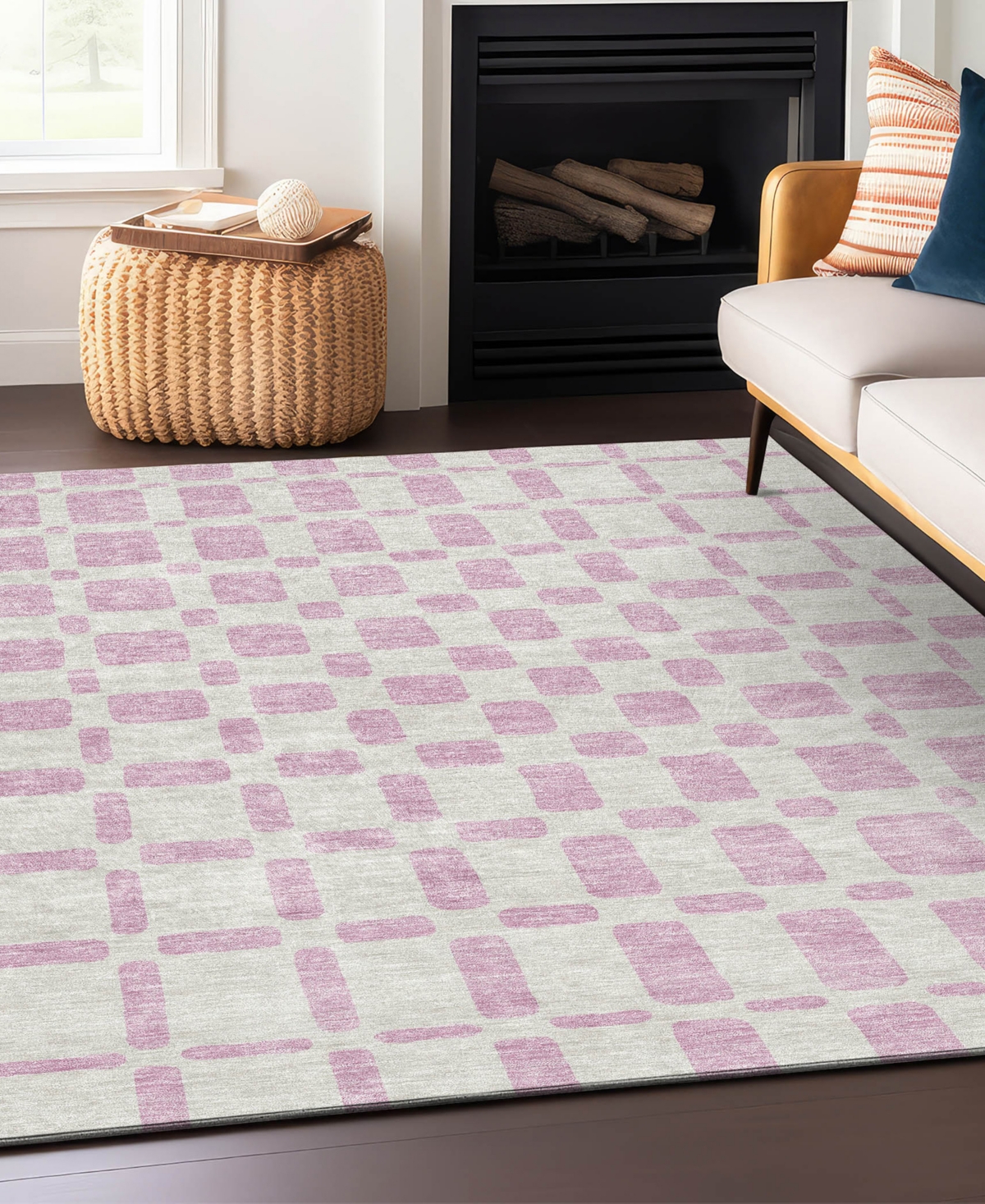 Addison Chantille Acn871 5'x7'6" Area Rug In Pink