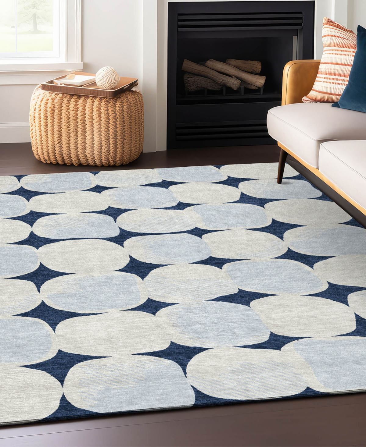 Addison Chantille Acn870 5'x7'6" Area Rug In Navy