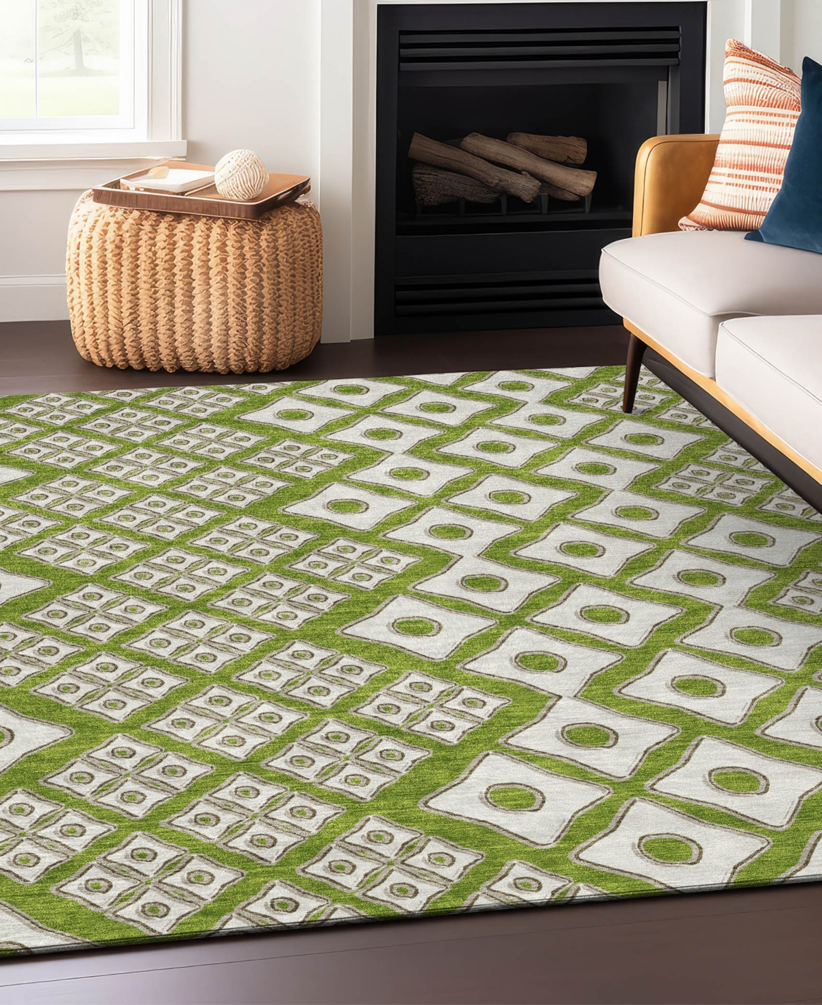 Shop Addison Chantille Machine Washable Acn866 5'x7'6" Area Rug In Lime