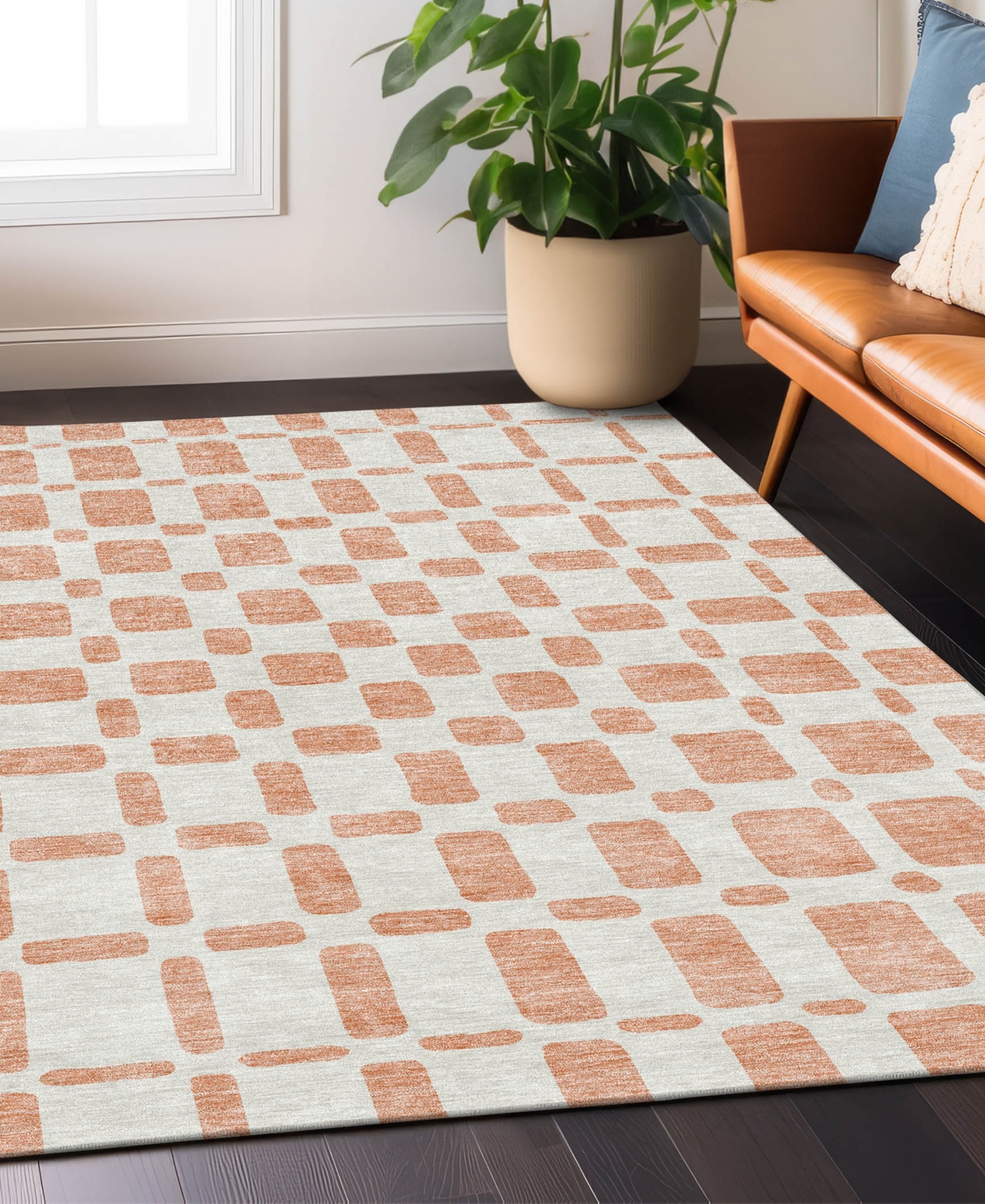 Addison Chantille Machine Washable Acn871 2'6"x3'10" Area Rug In Peach