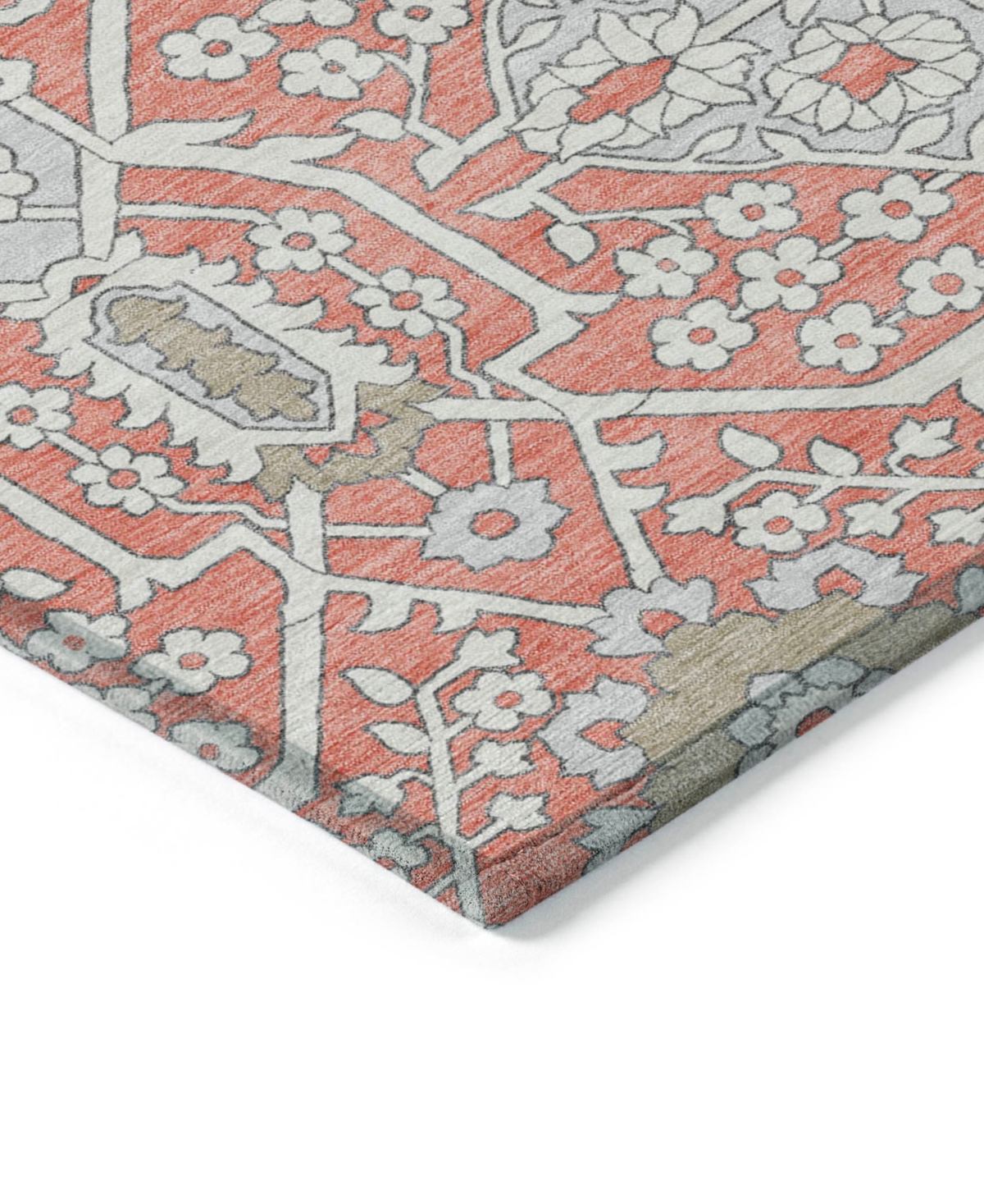 Addison Chantille Machine Washable Acn863 2'3"x7'6" Runner Area Rug In Salmon