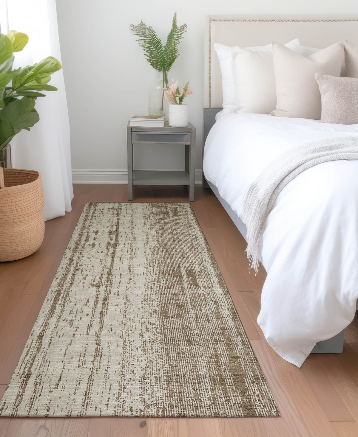 Addison Chantille Machine Washable Acn861 2'3"x7'6" Runner Area Rug In Brown