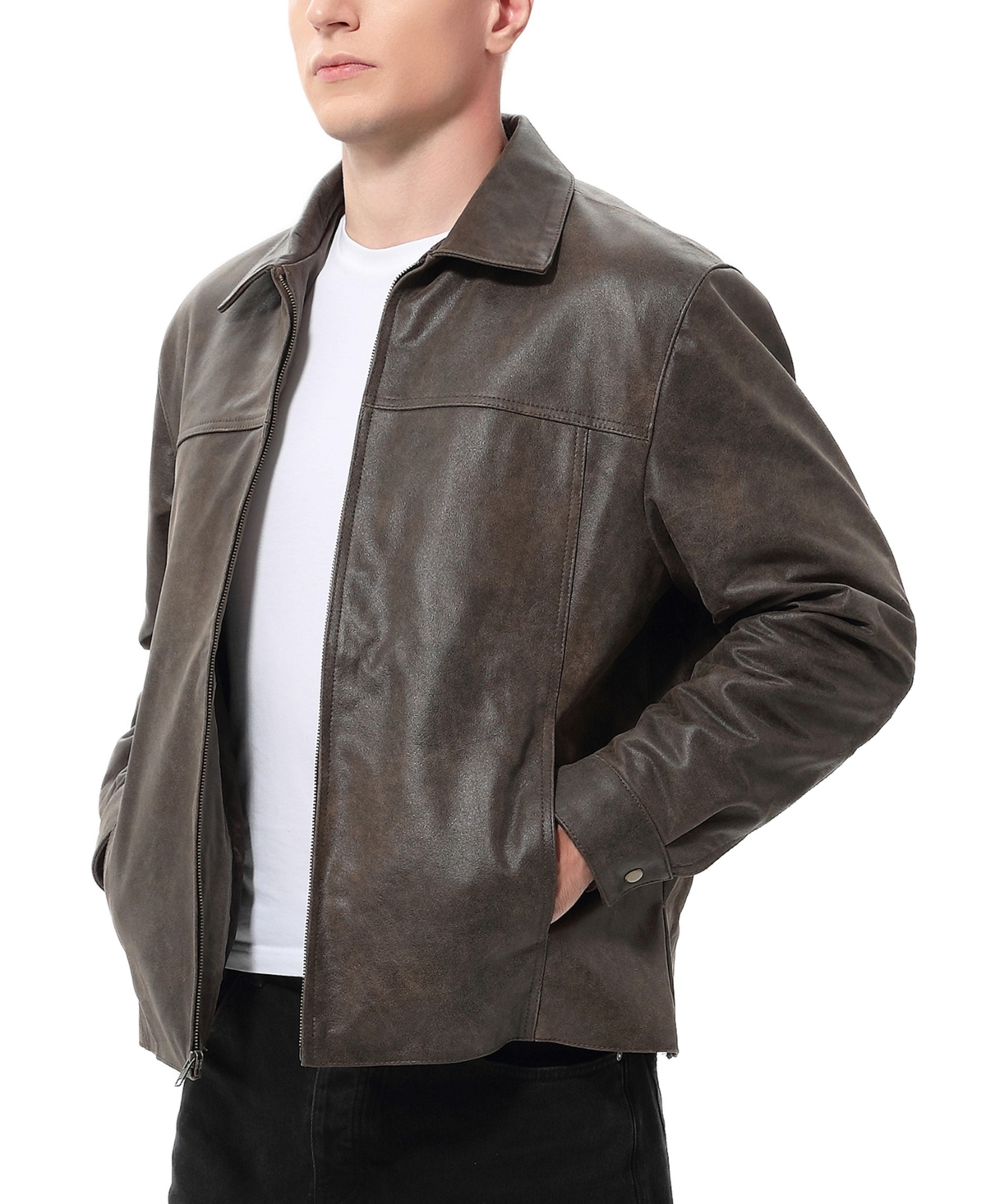 Bgsd Men David Distressed Leather Jacket