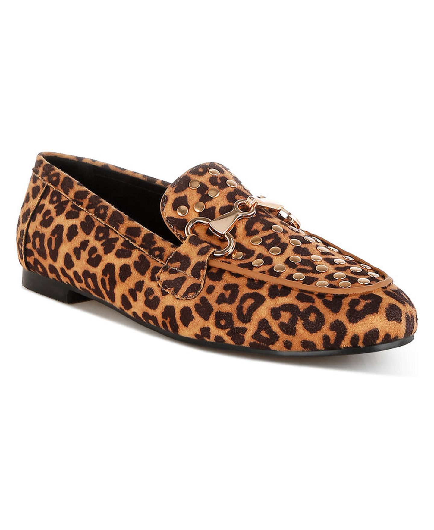 Женские туфли Rag & Co Meopa Horsebit and Studs Metallic Leopard Print, цвет: Коричневый — фото 2