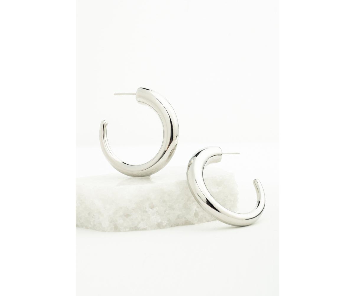 Silver Grace Hoops - Silver plated