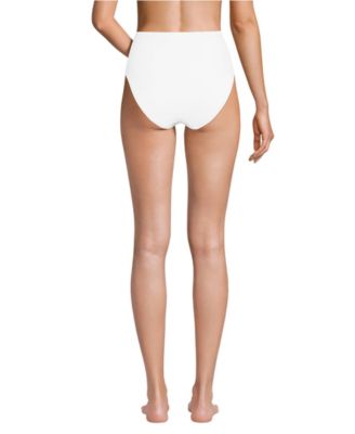 Women's Chlorine Resistant Ottoman Rib High Waisted Bikini Bottoms