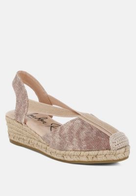 Womens Port Side Metallic Woven Espadrille Wedges