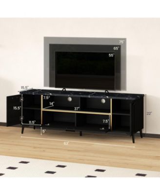 TV Stand with Flip Door Cabinet for TVs Sleek Entertainment Center with Hidden Storage