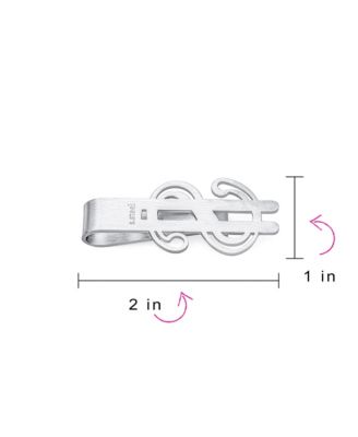 Dollar Sign Money Clip Card Holder Brushed Stainless Steel