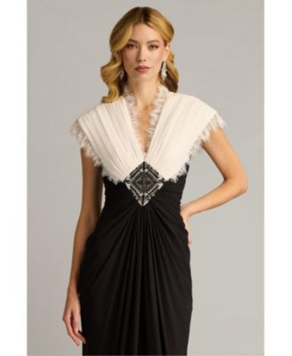 Amelie Lace Trim Chiffon Gown