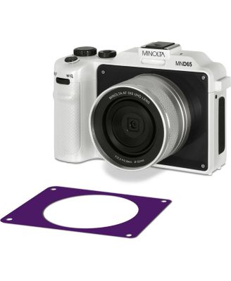 Minolta MND65 Selfie Shot Digital Camera, White with Purple Faceplate