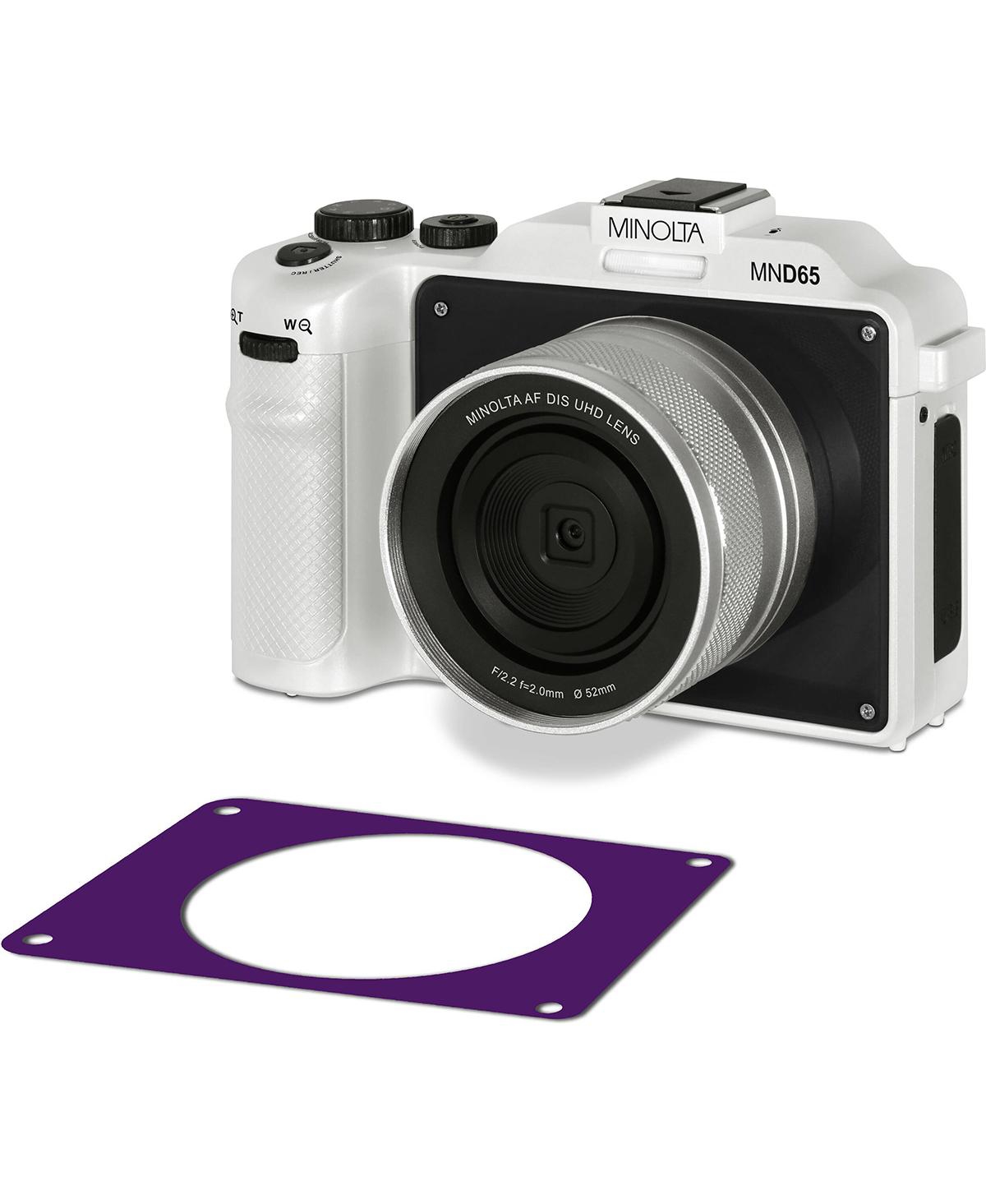 Minolta Minolta MND65 Selfie Shot Digital Camera, White with Purple Faceplate