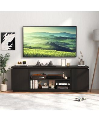 TV Cabinet with 3 Adjustable Shelves and Anti-Tipping Kits Secure Entertainment Center for Living Room