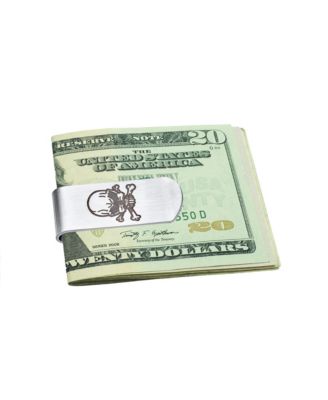 Wide Biker Jewelry Gothic Skull Money Clip Card Holder Stainless Steel