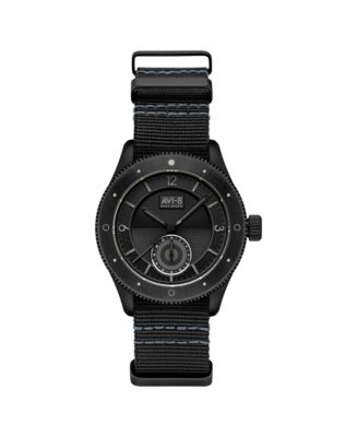 AVI-8 Men's Flyboy Airmaster Sector Meca-Quartz Black Nylon Strap