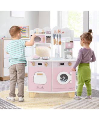 Kids Kitchen Playset with Coffee Maker Fun Pretend Play Toy for Young Chefs
