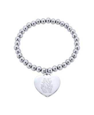 Heart Charm ID Bracelet with Pink Ribbon Breast Cancer Survivor Stainless Steel